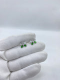 Delicate heart shapped butterfly green and white earring
