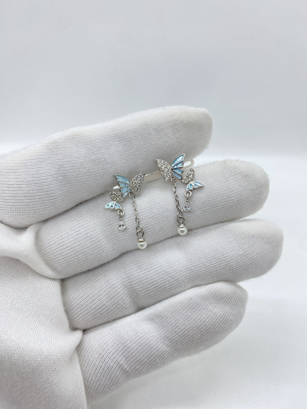 Blue hanging butterflies