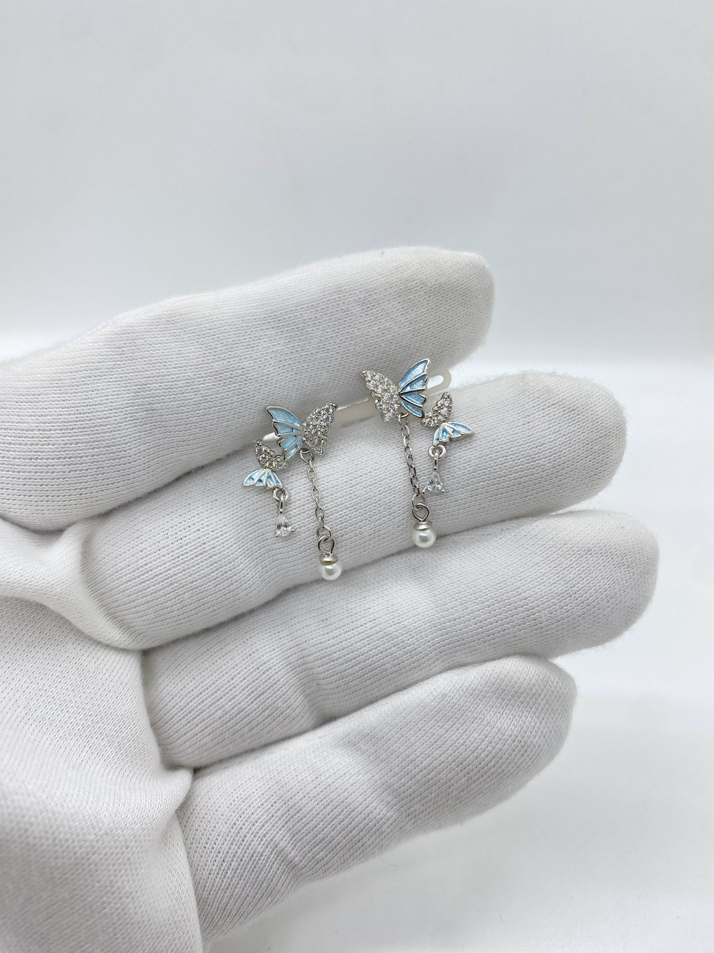 Blue hanging butterflies