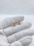 Rose Silver stone Butterfly Earrings