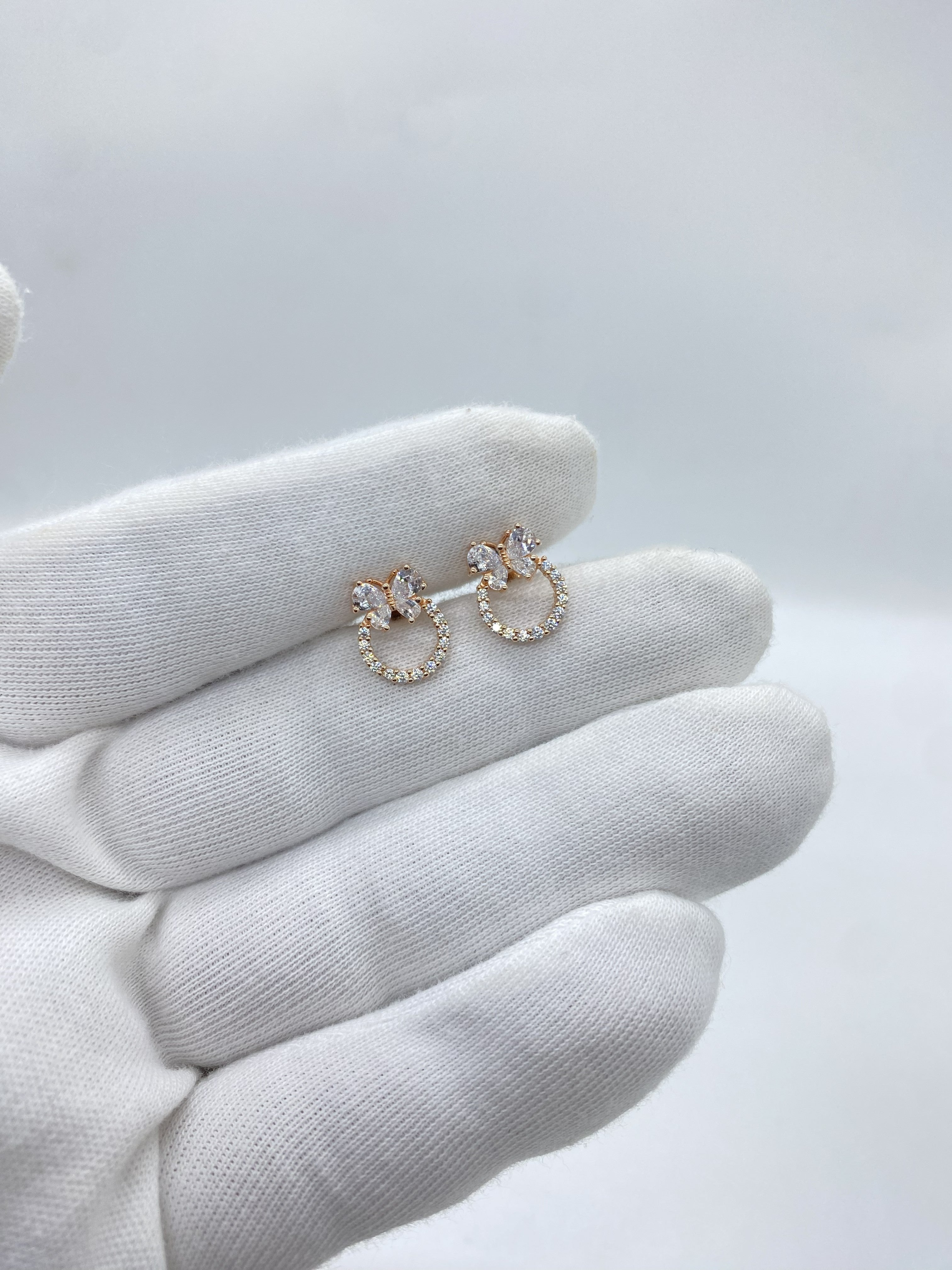 Elegant rose sliver earrings