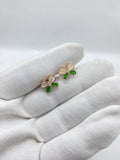 simple Rose silver  greenstone earring