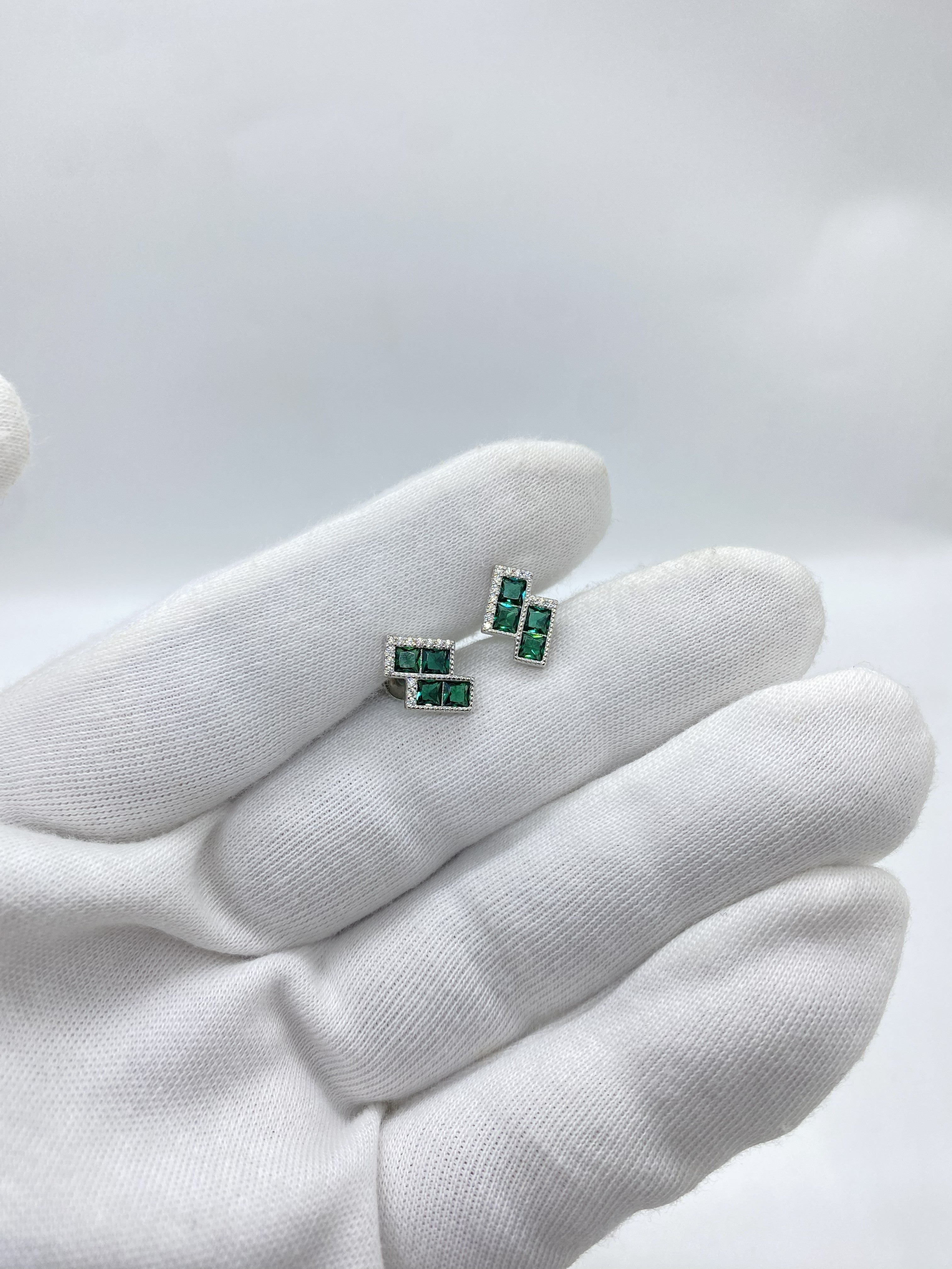 four-stone design earrings