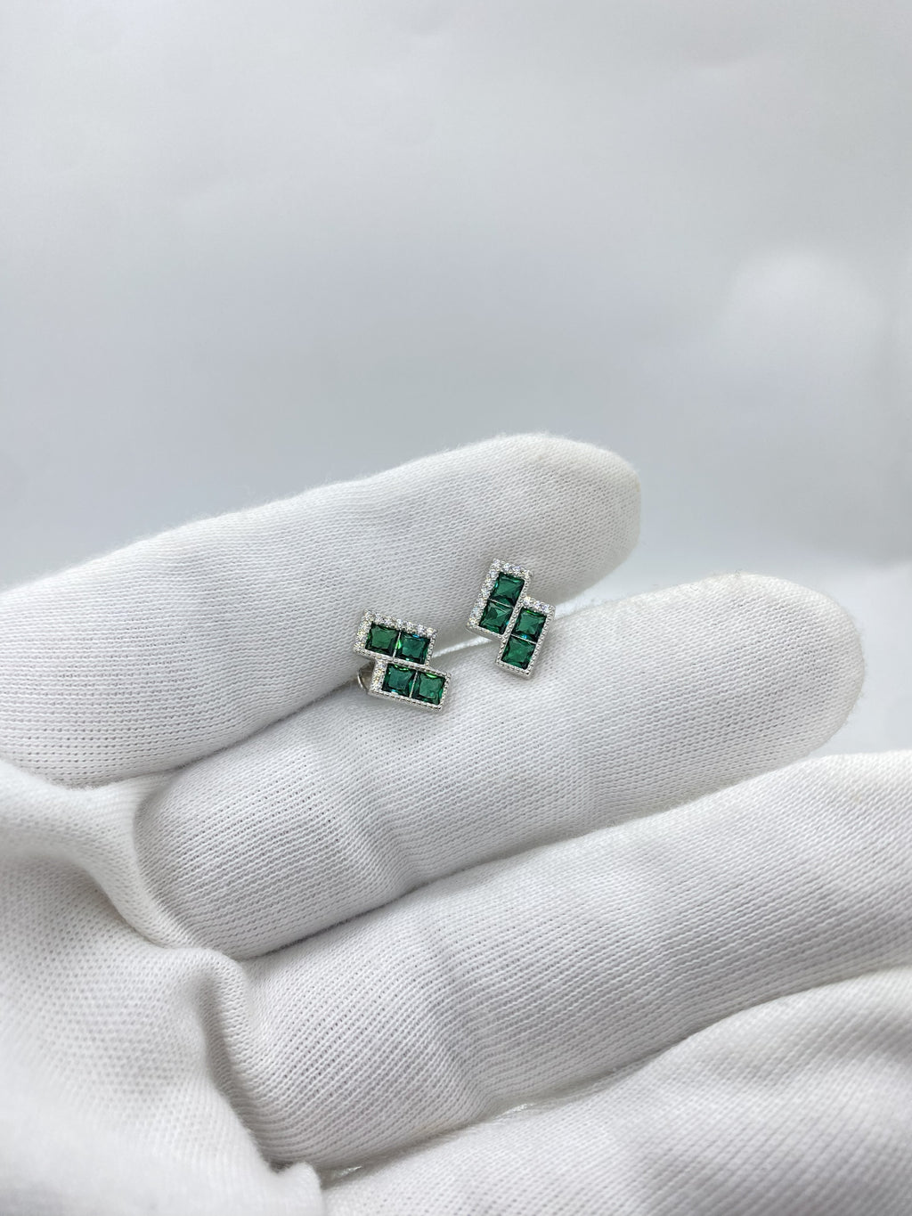 four-stone design earrings