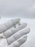 silver earring with beautiful stones
