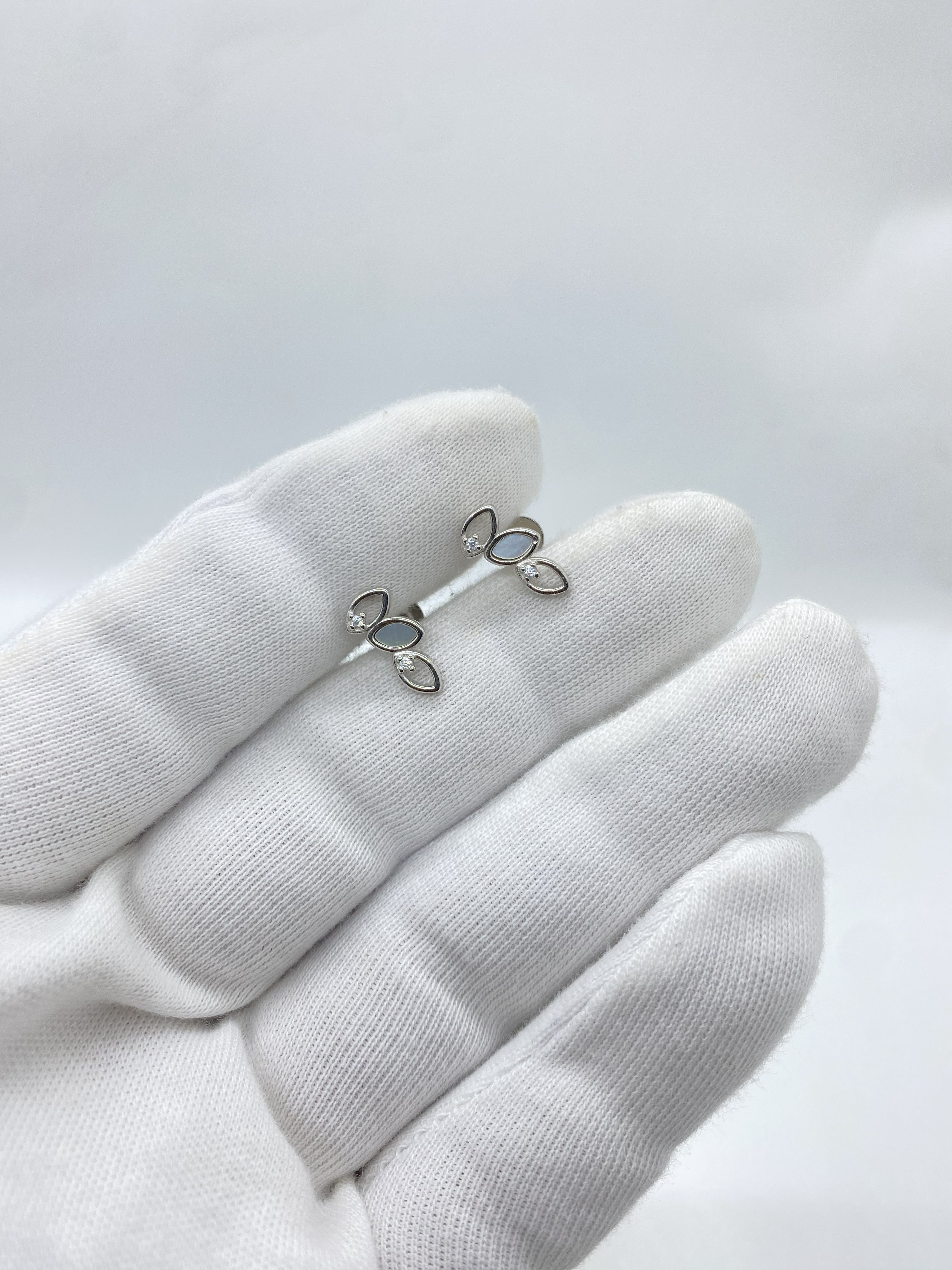 silver earring with beautiful stones