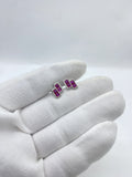 Silver Studs with Ruby red stones