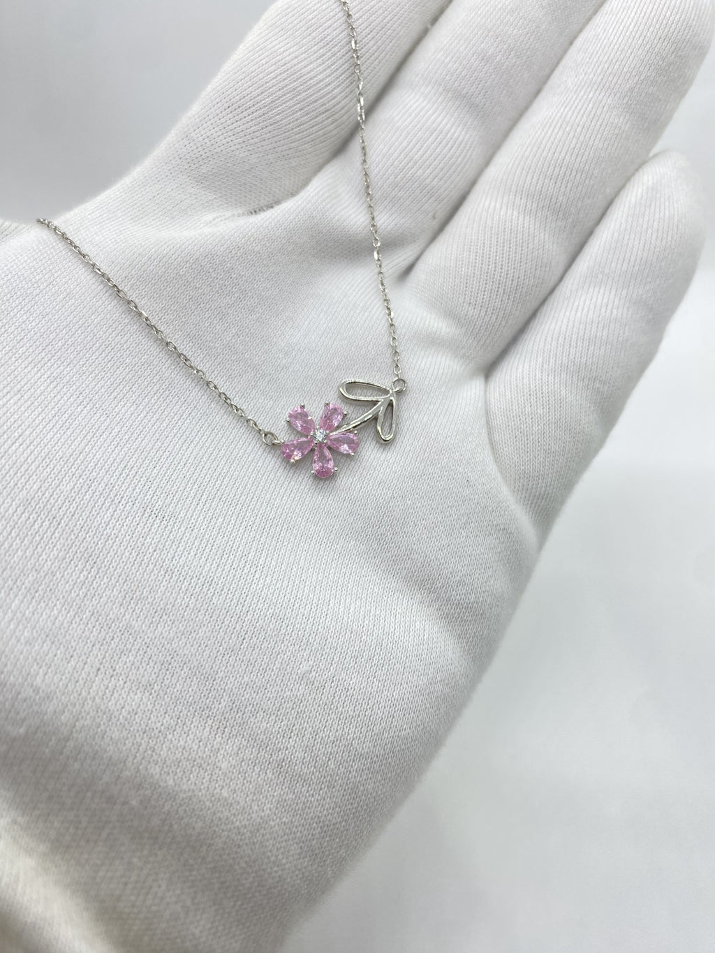 Pink Floral Stone Chain