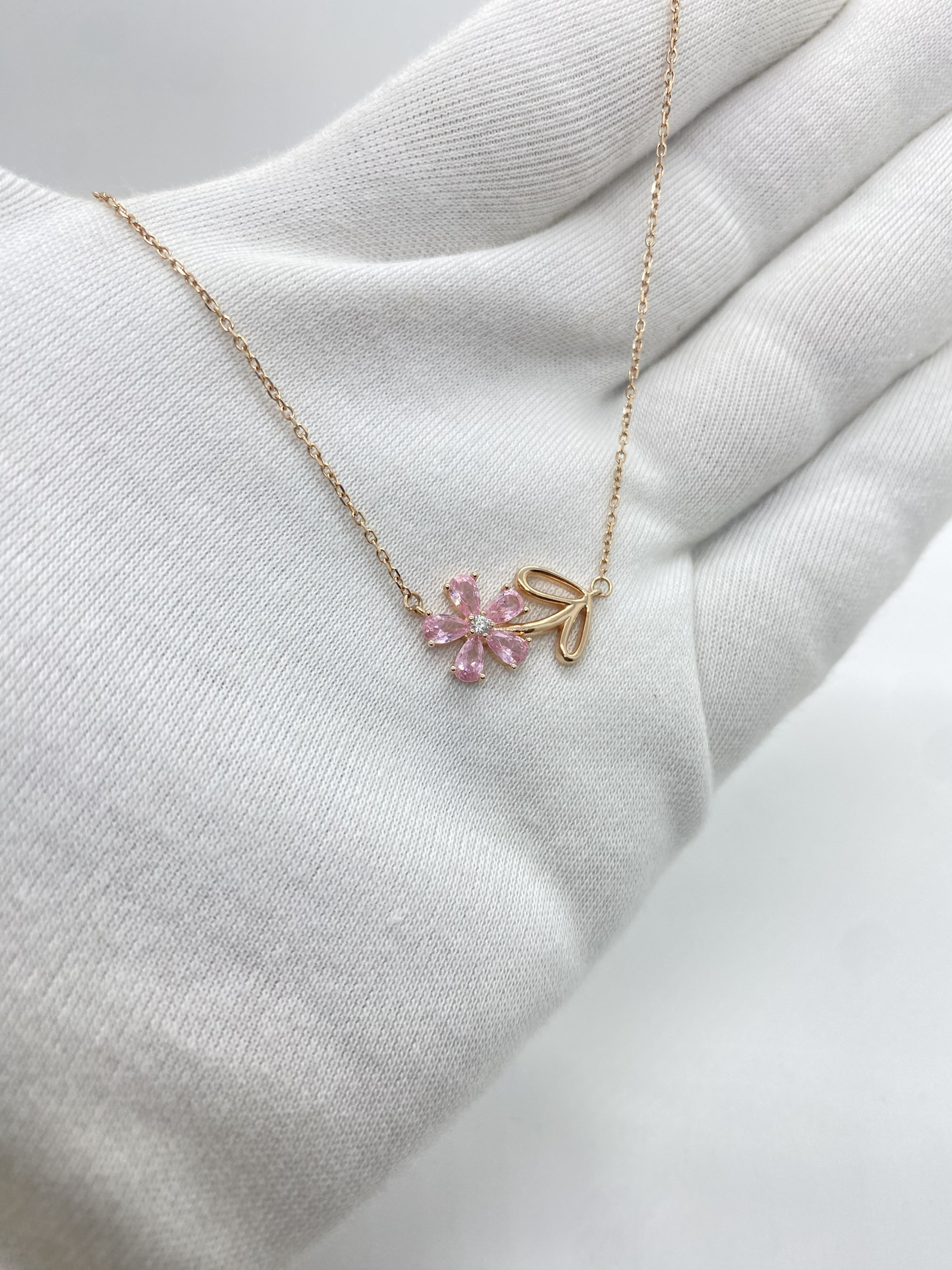 Pink Floral In Rose Silver