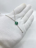 Marble Green Floral With Silver Ball Hanging