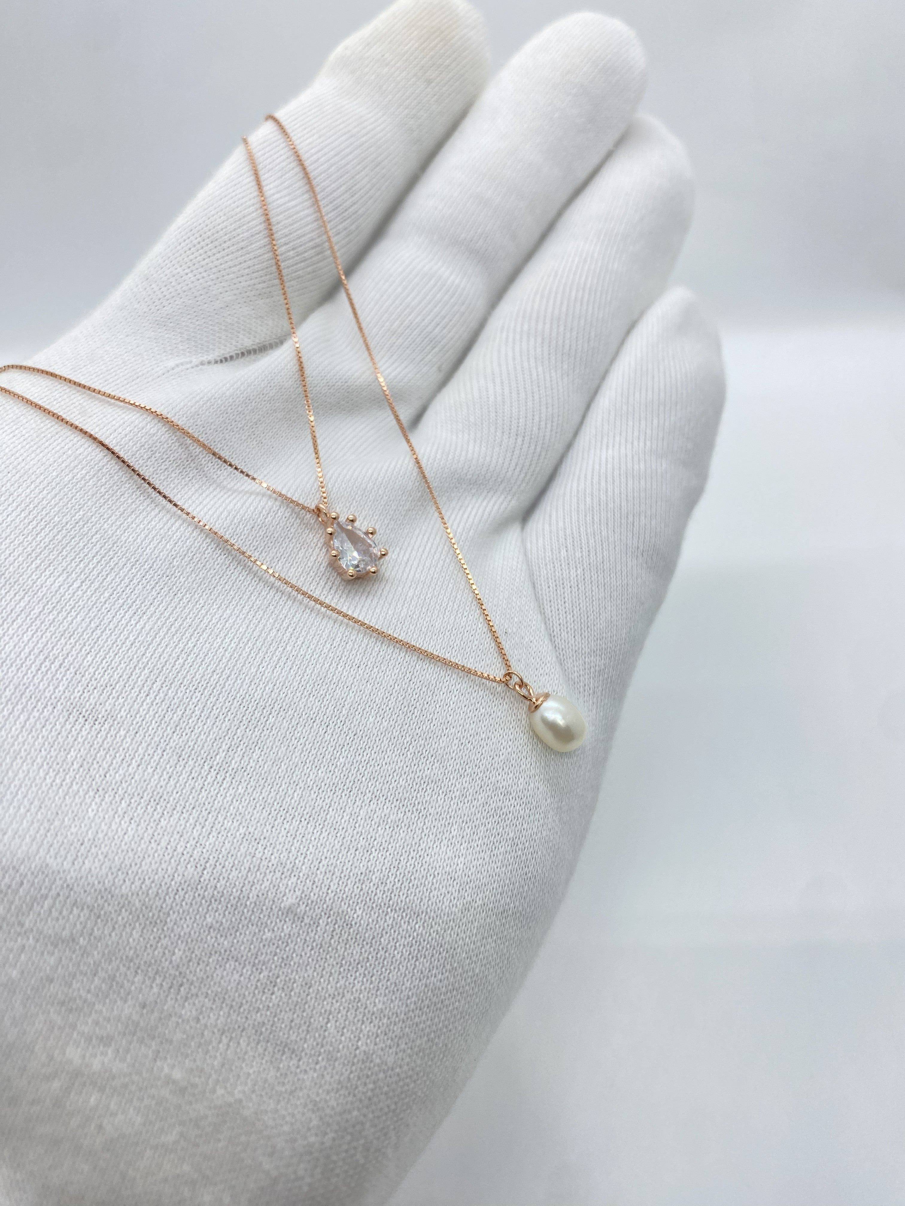 Double Layered  pearl And Stone Hanging