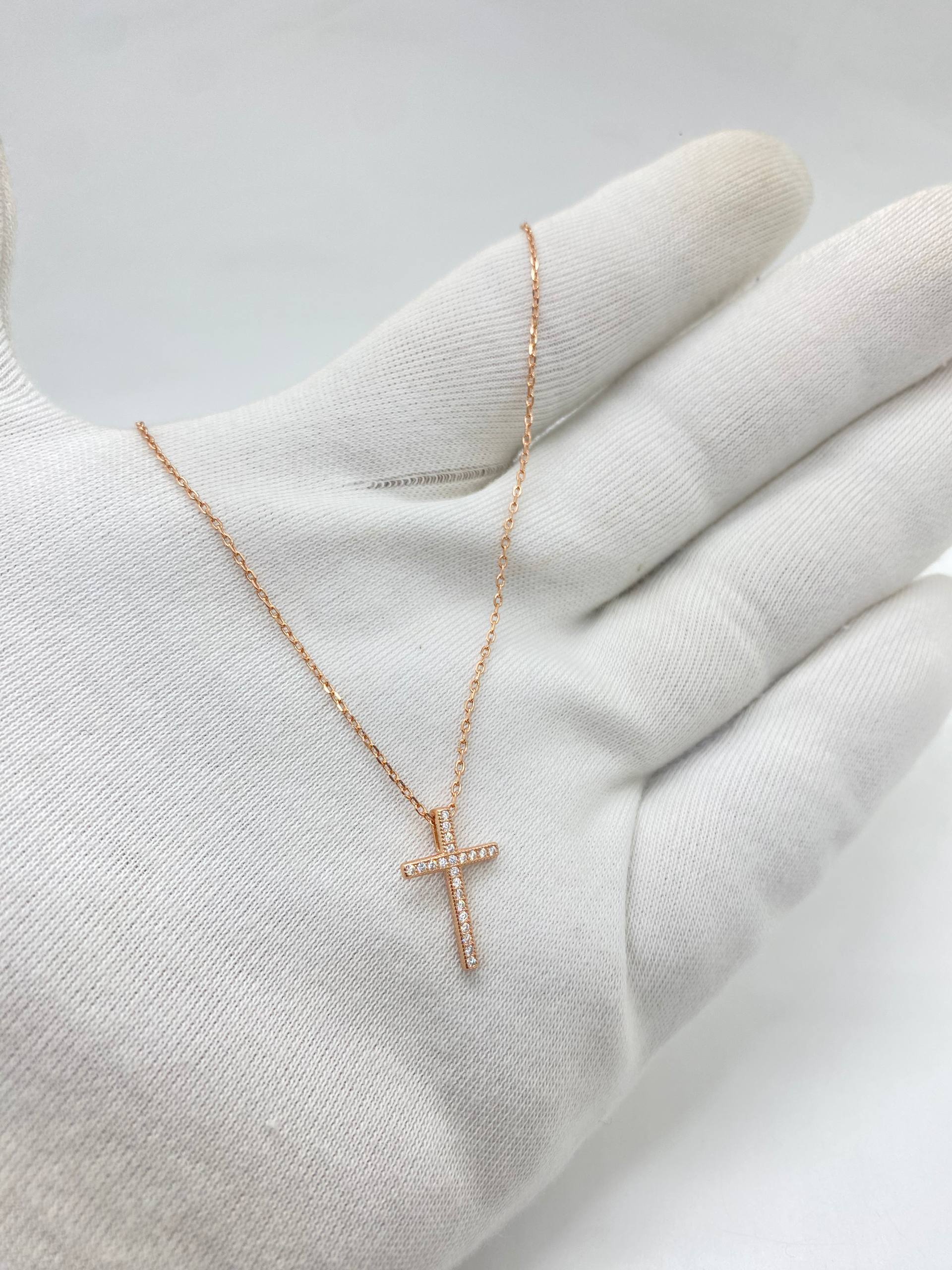 Cross In Rose Silver