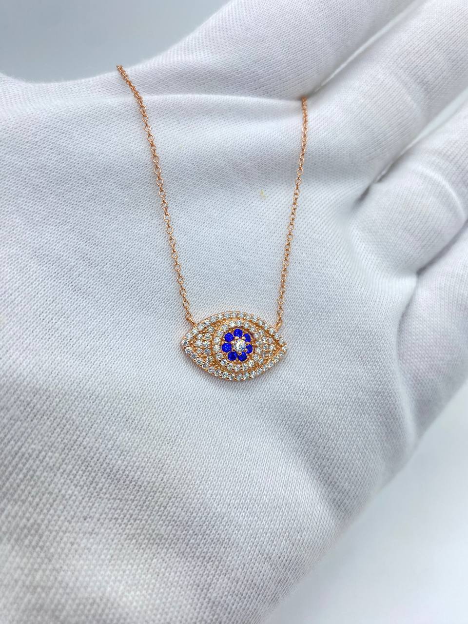 Evil Eye In Rose Silver