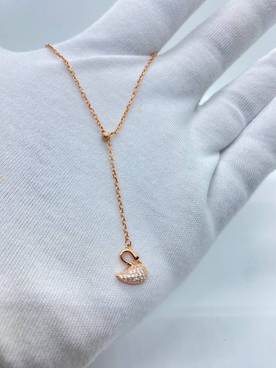 Swan Hanging In Rose Silver