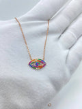 Multi Coloured Rose Silver Evil Eye