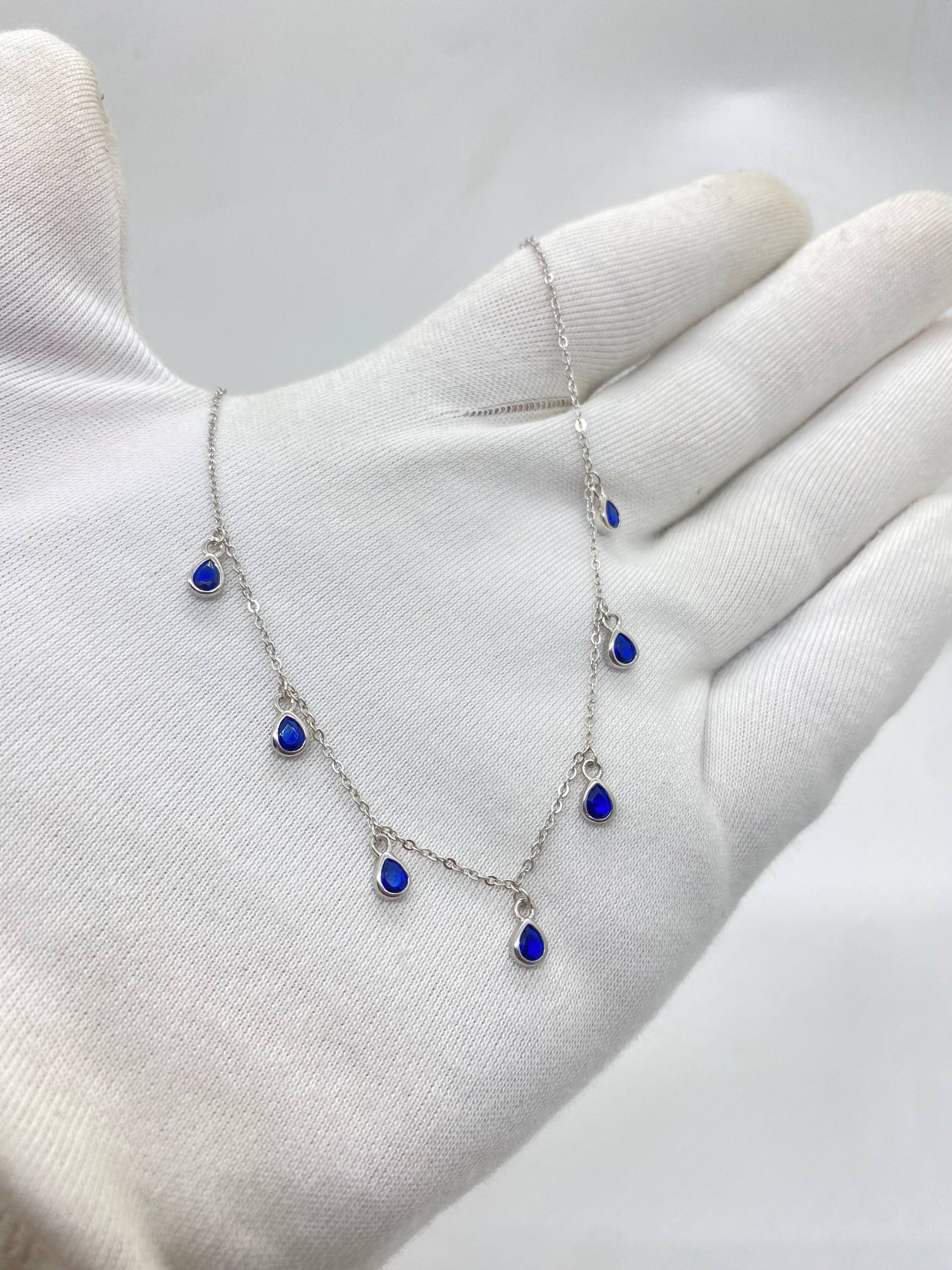 Blue Stone Hanging Necklace