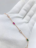 Multicolor stone rose silver 92.5