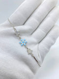 Silver bracelet Bule Daisy charm bracelet